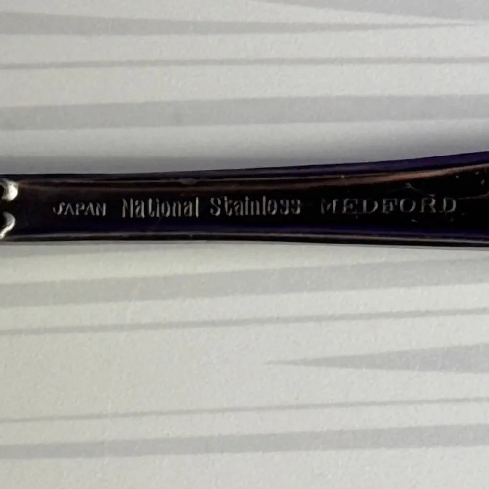 Vintage National Stainless Medford Serving Fork Cold Meat Flatware Japan MCM